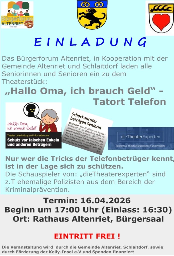Theaterstück "Enkeltrick" Event-Flyer